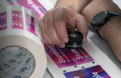 magnifying glass label