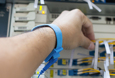 hand with wrist strap