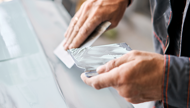 pouring epoxy repairing crack