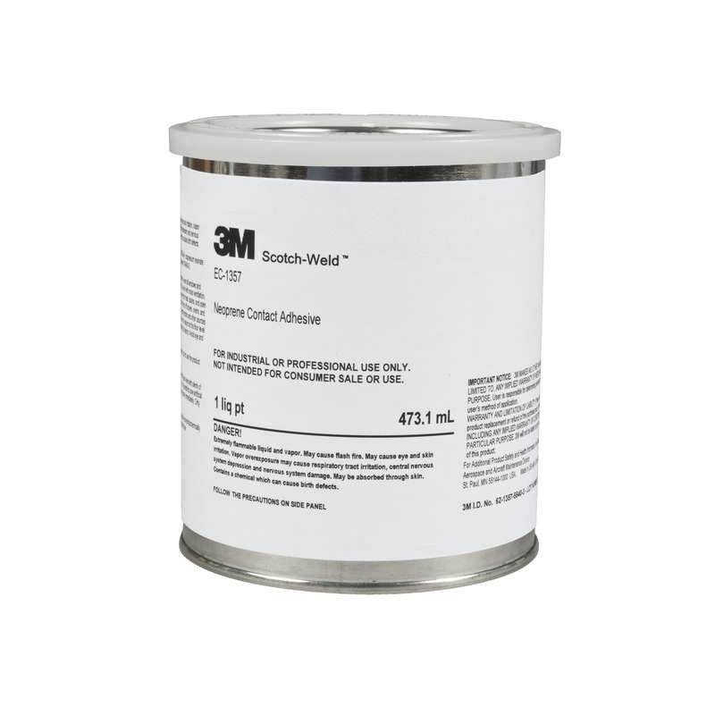 3M™ Scotch-Weld™ Neoprene High Performance Contact Adhesive EC-1357, Light Yellow, 5 gal, Pour Spout, Drum/Case