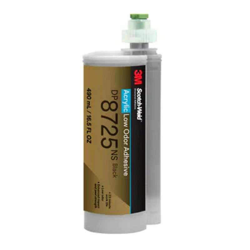 3M™ Scotch-Weld™ Low Odor Acrylic Adhesive DP8725NS, Black, 490ml Duo-Pak, 6/Case