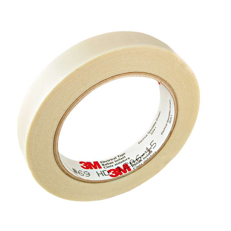 3M™ Glass Cloth Electrical Tape 69, 1/2 in x 36 yd, White, 72 Rolls/Case