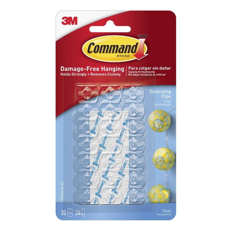 Command™ Clear Decorating Clips w/Clear Strips 17026CLR-CS