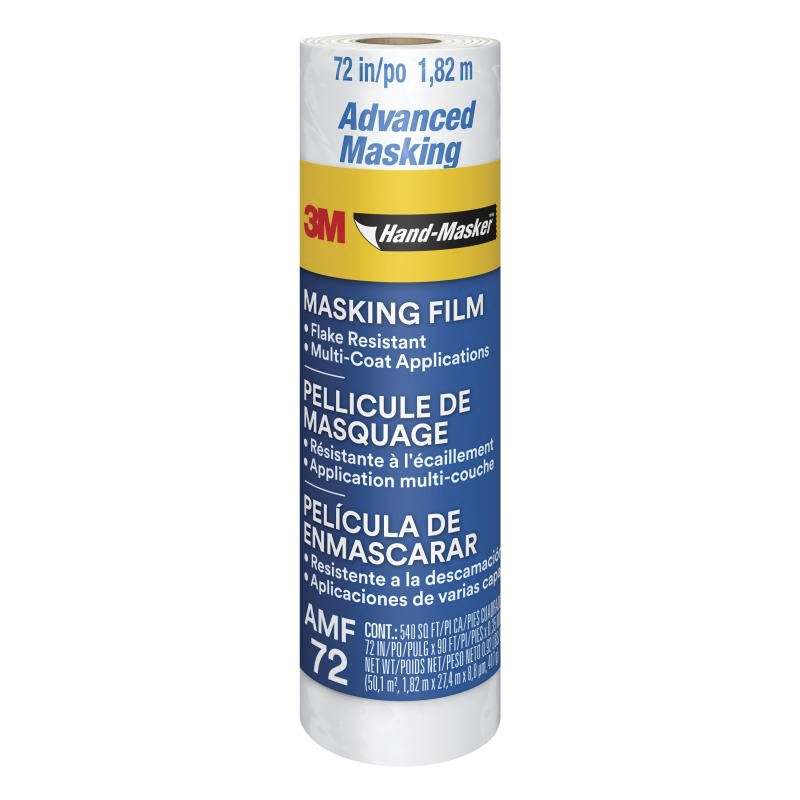 3M™ Hand-Masker™ Advanced Masking Film, AMF72, 72 in x 90 ft x .35 mil (1.82 m x 27.4 m x .00889 mm)