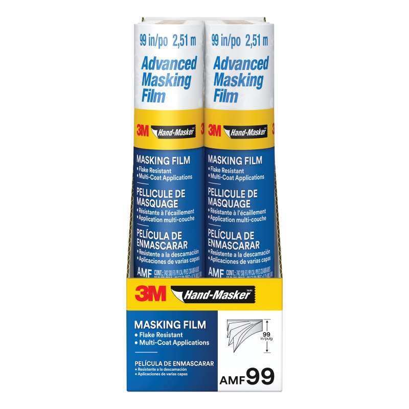 3M™ Hand-Masker™ Advanced Masking Film, AMF99-8C, 99 in x 90 ft x .35 mil (2.51 m x 27.4 m x .00889 mm)