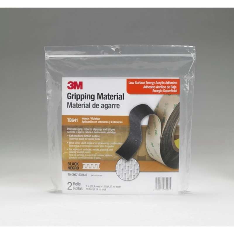 3M™ Gripping Material TB641, Black, 25.4 mm x 4.57 m, 2 Rolls/Case