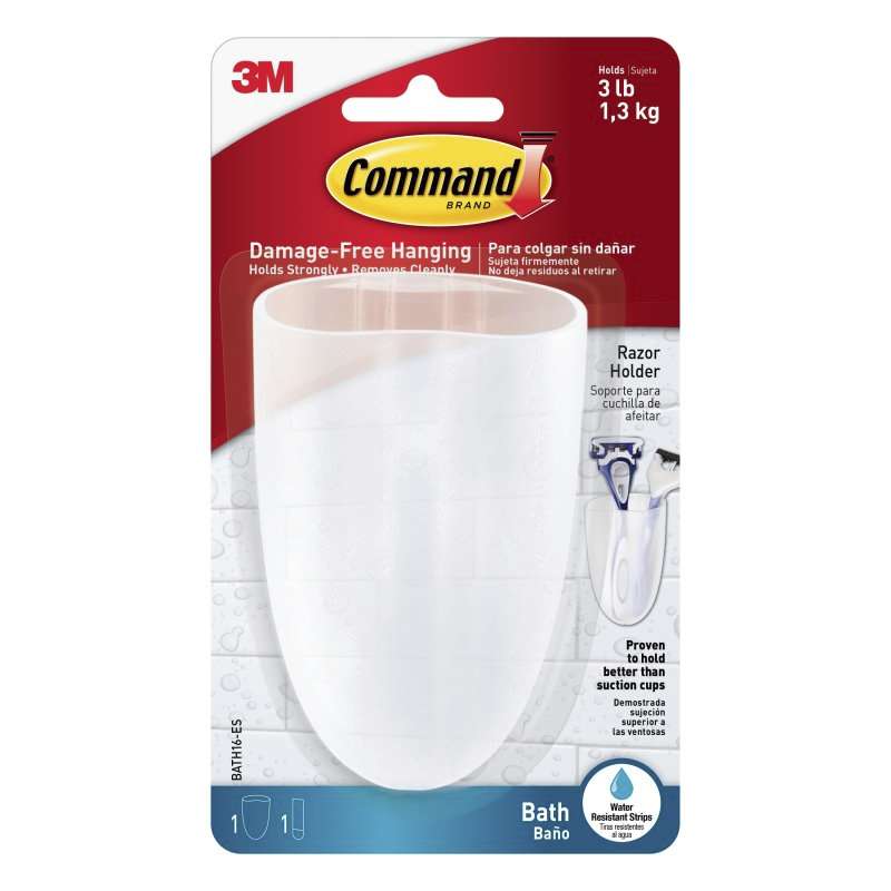 Command™ Razor Holder with Water-Resistant Strips BATH16-ES