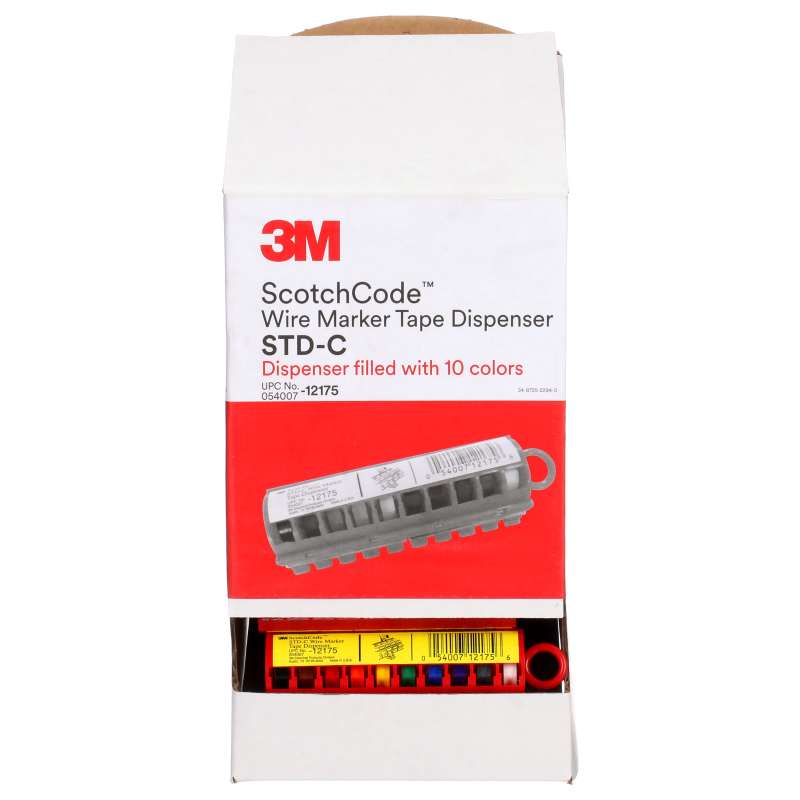 3M™ ScotchCode™ Wire Marker Tape Dispenser with Tape STD-C, compact design for easy handling, 25/Case