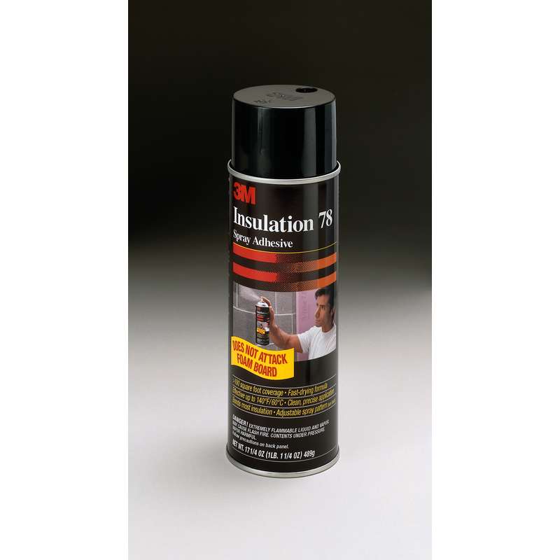 3M™ Polystyrene Foam Insulation Spray Adhesive 78, Clear, 24 fl oz Can (Net Wt 17.9 oz), 12/Case