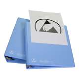 ESD-Safe 3-Ring Binder with 1-1/2" Ring Size and Clear View Dissipative Outside Pocket, Blue redirect to product page