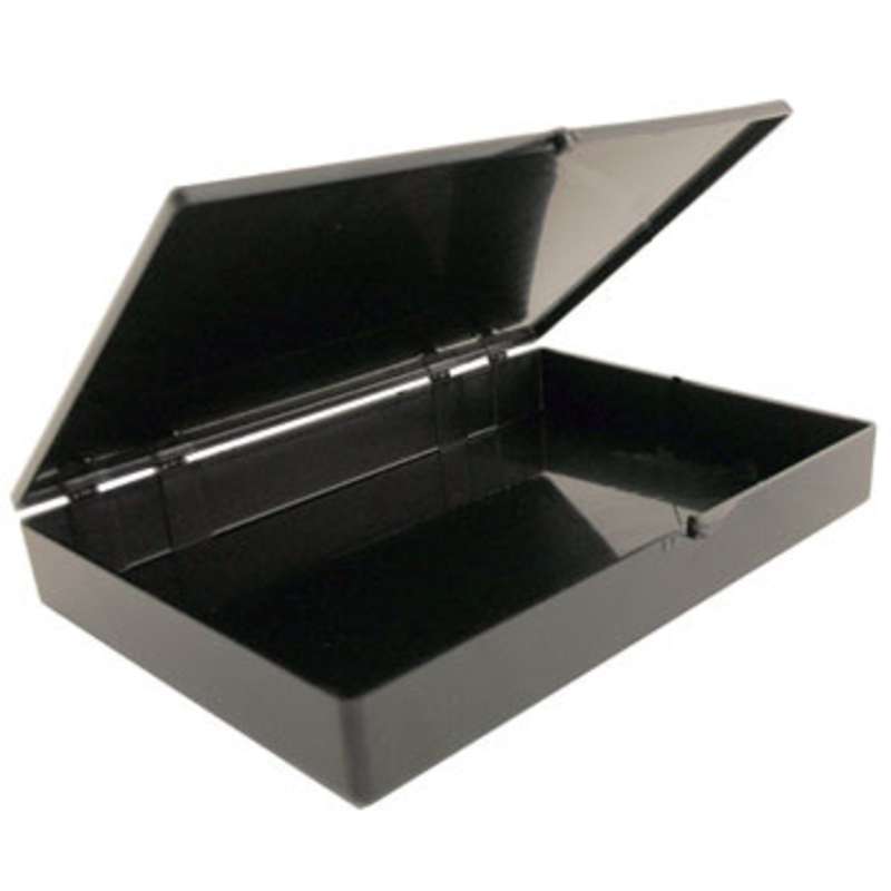 Hinged Conductive Plastic Box, 7 x 5 x 1"