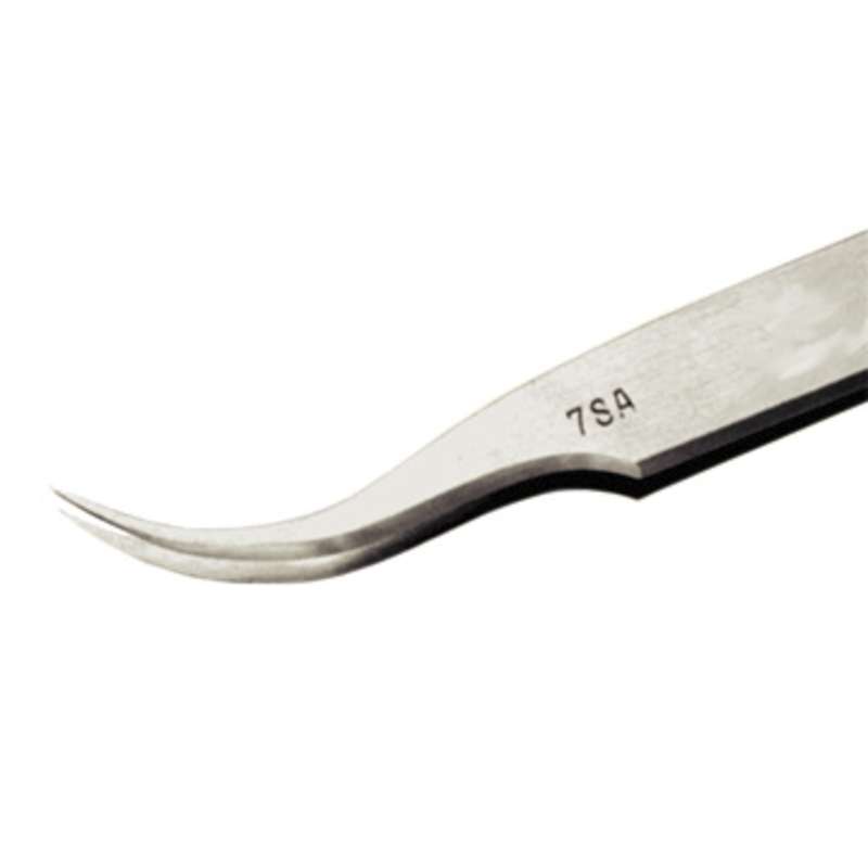 Stainless Steel Anti-Magnetic Economy Tweezers with Curved Fine Point Tips, 4-1/2" Long