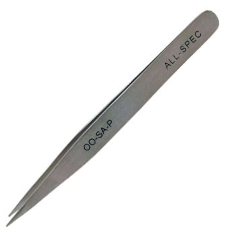 Stainless Steel Anti-Magnetic Economy Tweezers with Strong Straight Fine Point Tips, 4-1/2" Long