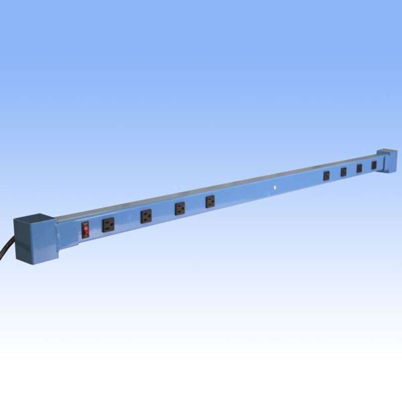 Adjustable Aluminum Power Strip with 8 outlets for All-Spec Heavy Duty 120" Benches, 117-1/2" Long