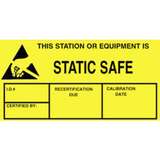 Label, Yellow/Black 1-3/4" x 3" 250/Roll "Static Safe" redirect to product page