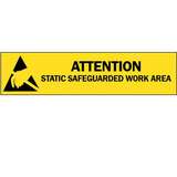 ESD-Safe Sign, Black on Yellow, .020" Plastic, 1 x 6" redirect to product page