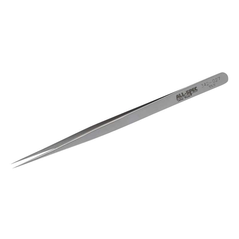 Style SS-S Inox Steel High Precision Swiss Tweezers with Extra Fine Tips, 5-1/2" Long