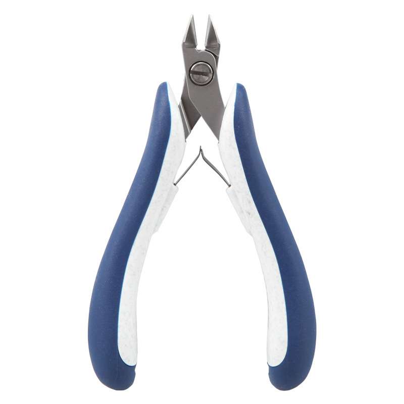 Tapered Head Small Semi-Flush High Precision Cutters with Ergonomic Handles, 4-7/8" Long