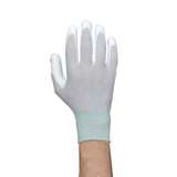 ESD-Safe Low Lint Knit Nylon Palm Coated Gloves, Gray, Medium, 1-Pair redirect to product page