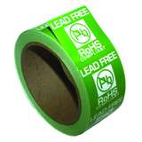 Label, Green/White 1.75" x 1.75" 500/Roll, " LEAD FREE " " RoHS COMPLIANT " redirect to product page
