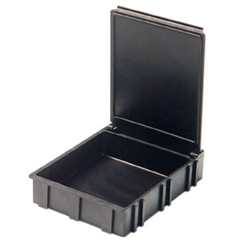 Conductive Hinged SMD Storage Box with Black Lid, 2-5/8 x 2-1/4 x 19/32"