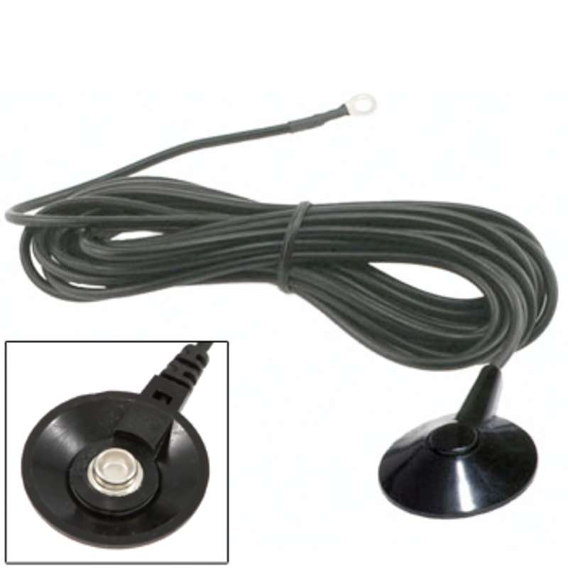 Low Profile Ground Cord with 1 Meg Ohm Resistor and 3/8" Male Snap Stud, 15' Long
