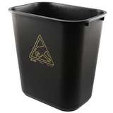 ESD-Safe 28 Quart Trash Receptacle with Yellow Reaching Hand Logo, Black redirect to product page