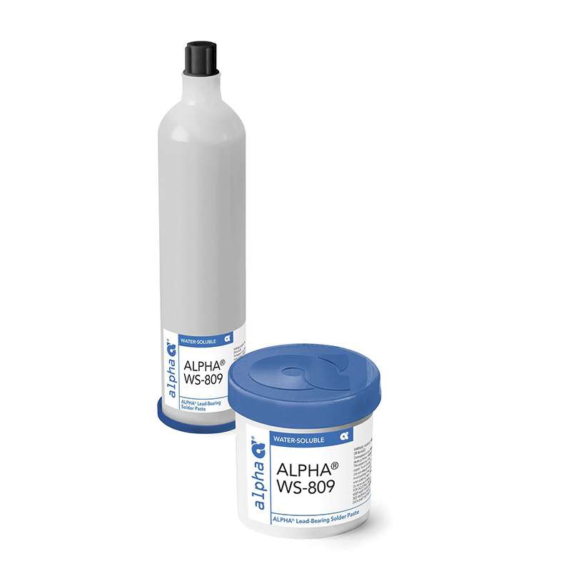 ALPHA WS-809 Water-Soluble Solder Paste, Sn63Pb37, 89.8-3-M18, 700 Gram Cartridge