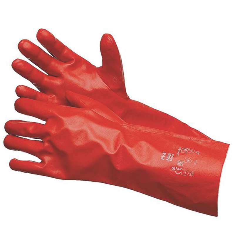 PVA® Chemical Resistant Smooth Red Polyvinyl Alcohol Glove, X-Large, 14" Long, 1-Pair per Bag