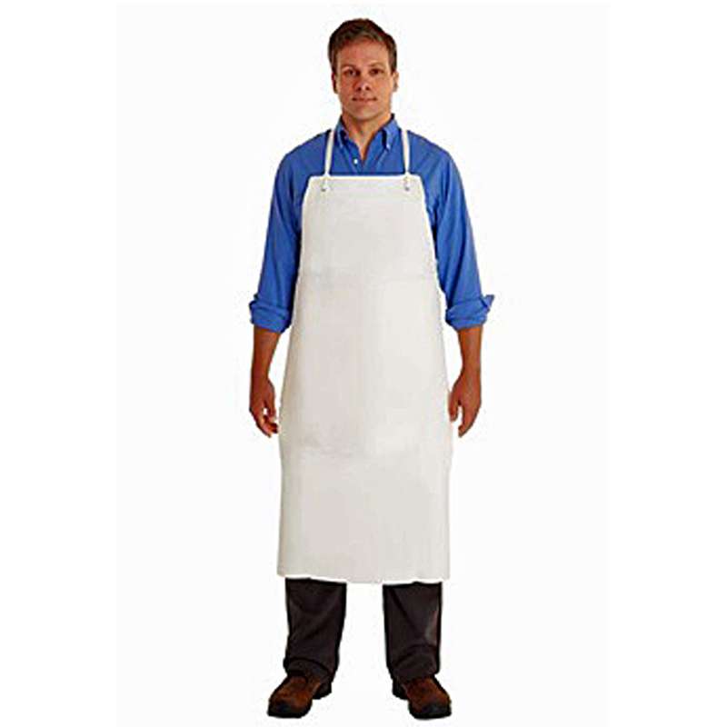 male presenting person wearing white apron