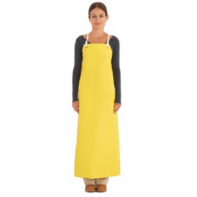 yellow apron over female presenting human