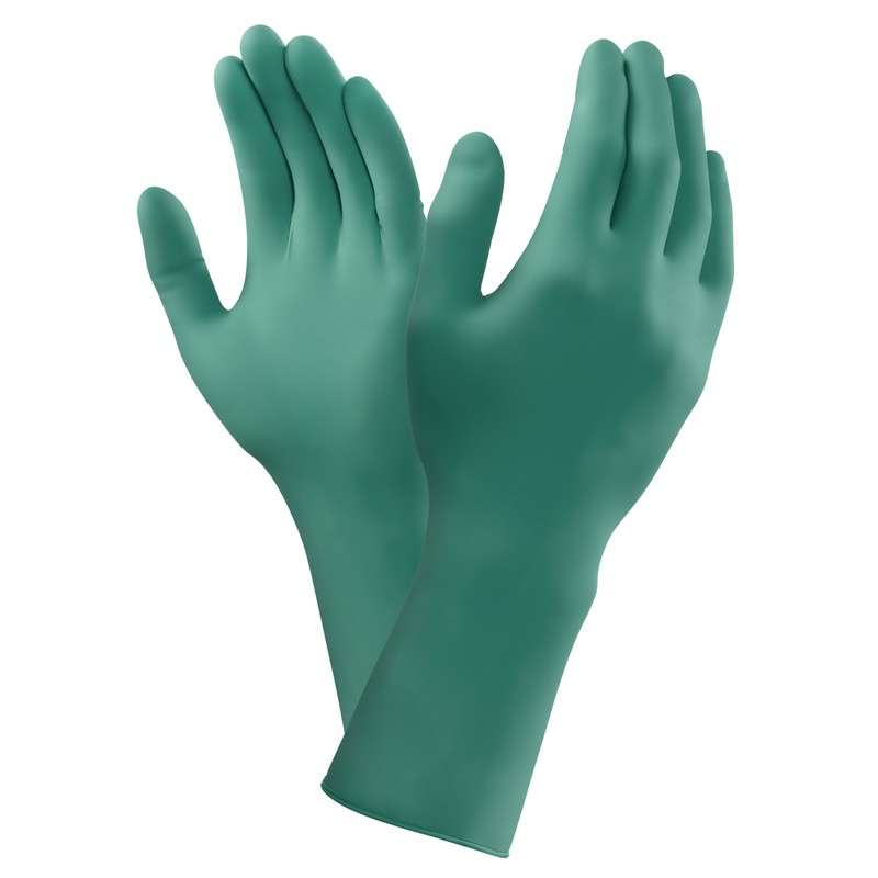 TouchNTuff™ 93-300 Powder Free Smooth Green 5mil Latex Glove, Large, 12" Long, 1000 per Case