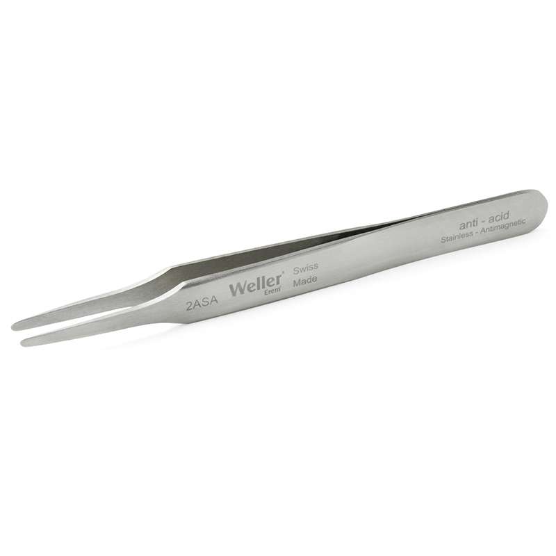 Style 2ASA Swiss Tweezer with Flat Round Tips, 4-3/4"
