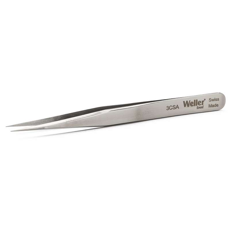 Style 3CSA Swiss Tweezer with Straight Tips, 4-1/4"