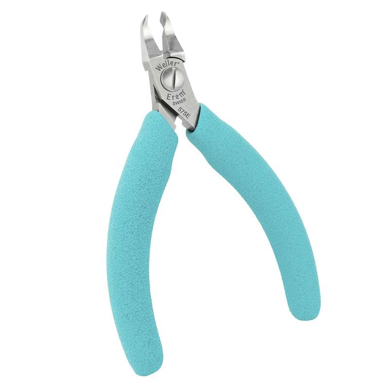 ESD-Safe Angled Tip Cutter, Full Flush Head, Up to 22 AWG, 4-1/4"