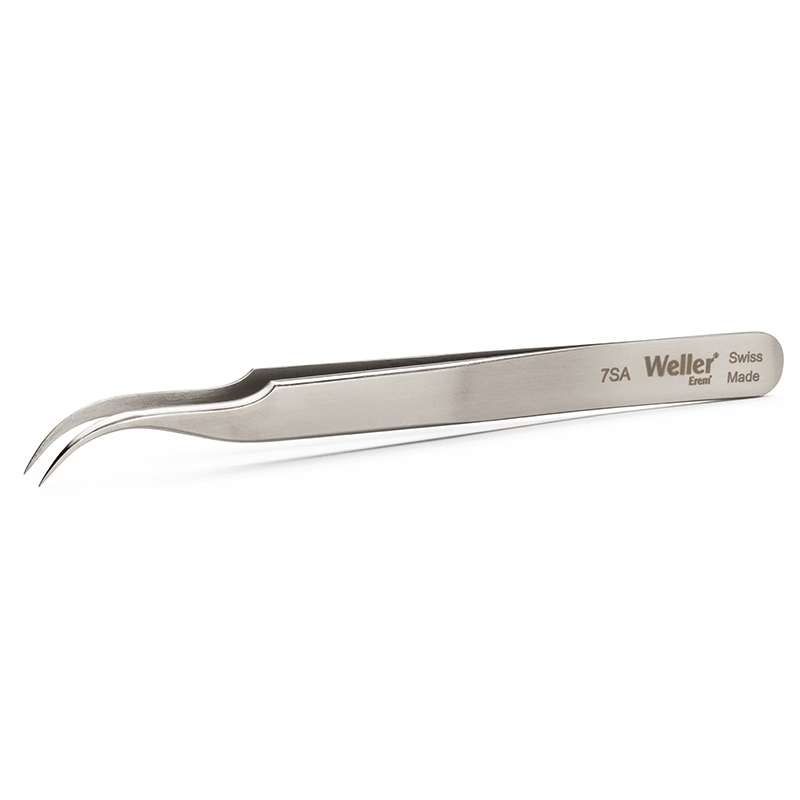 Style 7SA Swiss Precision Tweezer with Curved Tips, 4.75"