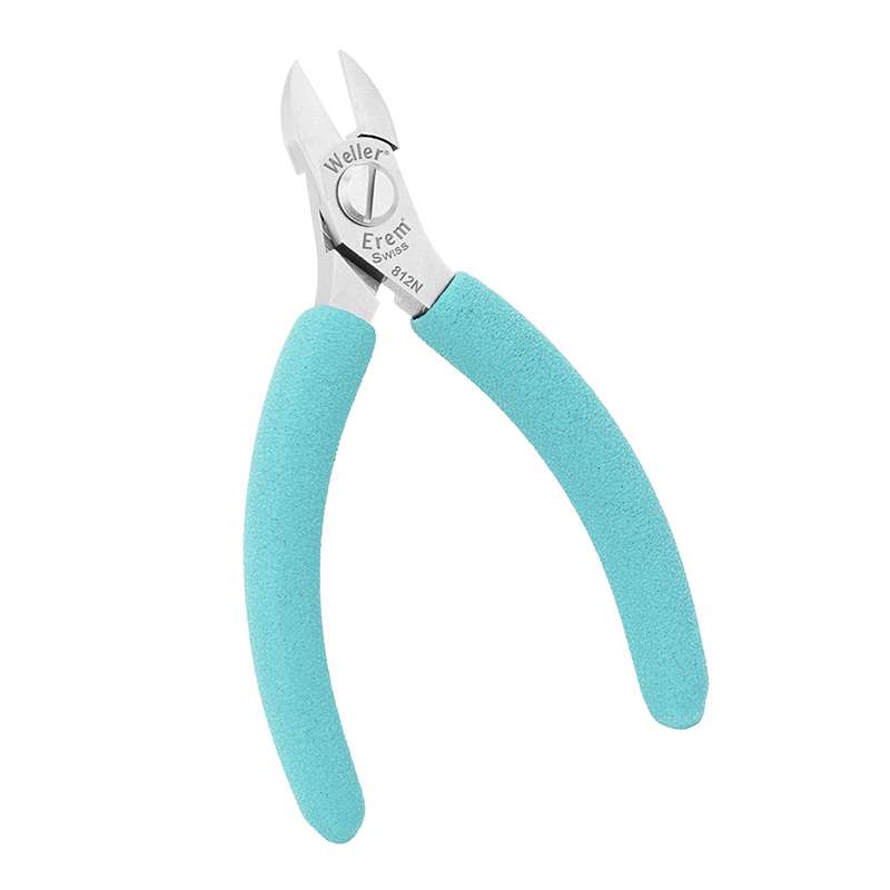 ESD-Safe Large Oval Head Diagonal Semi-Flush Cutters with Cushion Grip Handles, 4-3/4" Long