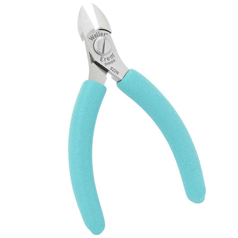 ESD-Safe Oval Head Diagonal Flush Cutters with Cushion Grip Handles, 4-3/4" Long