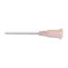 Stainless Steel 18 Gauge Needle with Pink Luer Lock Hub, .038" I.D, .050" O.D, 1" Long, 50/PK