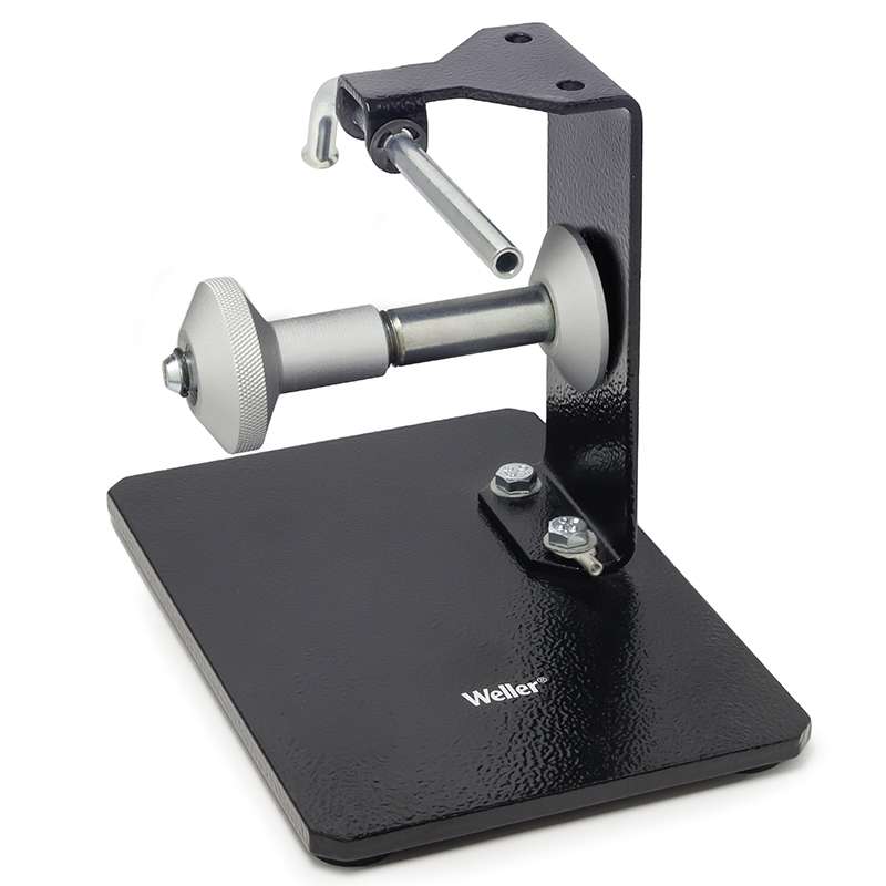 black stand and bracket with spooling arm