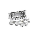 21-Piece 3/8" Drive, 6 & 12-Point Standard & Deep SAE Mechanics Tool Socket Set redirect to product page