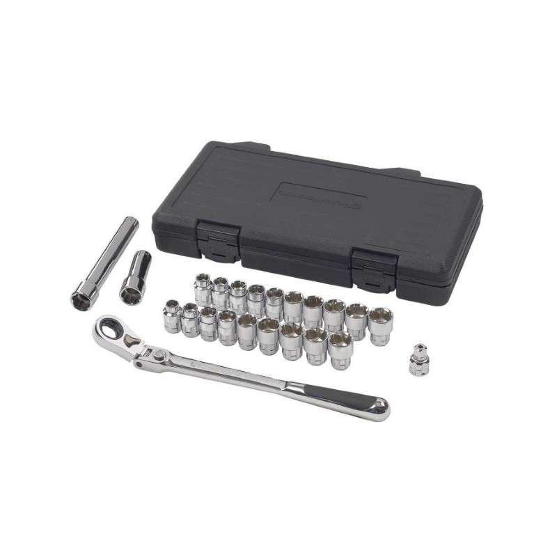 23-Piece 3/8" Drive Pass-Thru™ 6-Point Standard SAE/Metric Mechanics Tool Set