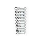 10-Piece 72-Tooth 12-Point Stubby Flex Head Ratcheting Combination Metric Wrench Set redirect to product page
