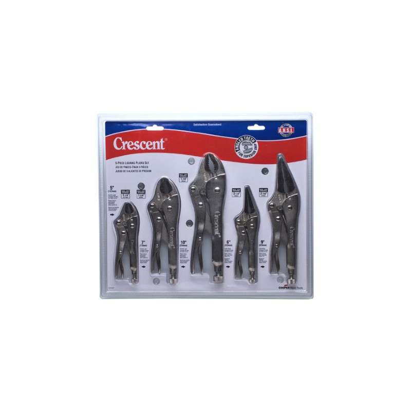 5 Piece Curved And Long Nose Locking Plier Set