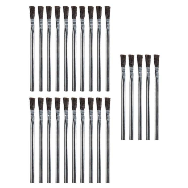 Flux Brush, Non-Shedding, Round Handle, 6" x 6" x 0.74", 25 per Package