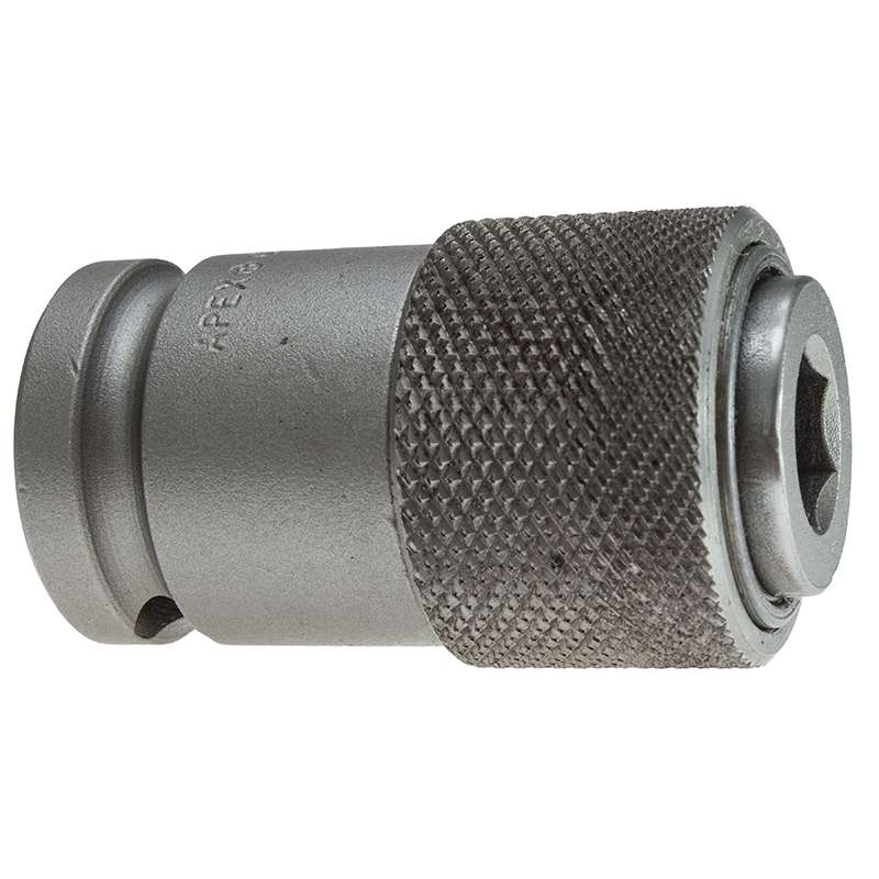 Female Square Drive, Quick Releasing Chucks, Bit Holders, 1/2" Square Drive, 5/8" Hex, 2-5/8" Overall Length