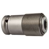 Female Square Drive, Quick Releasing Chucks, Bit Holders, 3/4" Square Drive, 5/8" Hex, 3-1/8" Overall Length redirect to product page