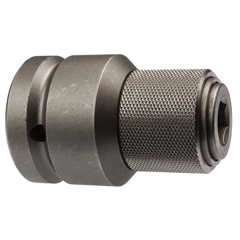 Female Square Drive, Quick Releasing Chucks, Bit Holders, 1" Square Drive, 5/8" Hex, 3-1/4" Overall Length