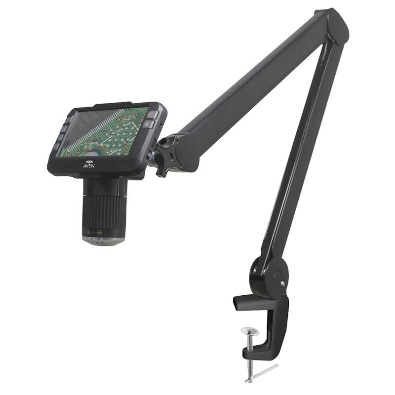 Mighty Scope ClearVue Digital Microscope (8x-25x), with 34" Spring Balanced Arm and Table Clamp