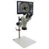 SPZV-50 Stereo Zoom Trinocular Microscope (6.75x-50x), Post Stand, Camera/Monitor, Polarizer redirect to product page